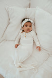 Anvi Baby Knotted Gown & Beanie Set - Daisy
