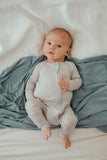 Anvi Baby Stretchy Bamboo Spandex Swaddle & Hat - Celestial Blue