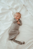 Anvi Baby Knotted Gown & Beanie Set - Marengo