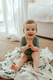 Anvi Baby Organic Bamboo Spandex Bodysuit - Soft Sage