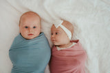 Anvi Baby Stretchy Bamboo Spandex Swaddle & Hat - Lilac