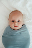 Anvi Baby Stretchy Bamboo Spandex Swaddle & Hat - Celestial Blue