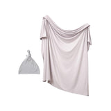 Anvi Baby Stretchy Bamboo Spandex Swaddle & Hat - Grey