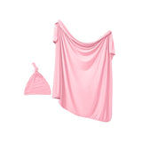 Anvi Baby Stretchy Bamboo Spandex Swaddle & Hat - Pink