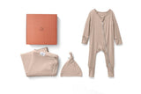 Anvi Baby Bamboo Swaddle & Sleep Suit Newborn Gift Set - Mocha