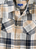 Jam Boys Plaid Flannel Shirt - Beige & Black