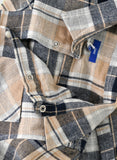 Jam Boys Plaid Flannel Shirt - Beige & Black