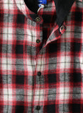 Jam Boys Hooded Plaid Flannel Shirt -Red