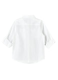 Jam Boys Casual Shirt with Roll-Up Sleeves - White