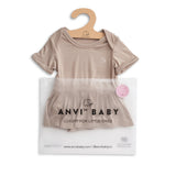 Anvi Baby Organic Bamboo Spandex Onesie Dress - Mocha