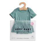 Anvi Baby Organic Bamboo Spandex Onesie Dress - Soft Sage