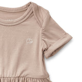 Anvi Baby Organic Bamboo Spandex Onesie Dress - Mocha