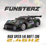 Funsterz Drift Series 1:16 Scale 4WD Remote Control Hot Racing Monster Design Car - Dark Grey