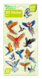 Avenir Natural Creation 3D Bird Stickers – 12 Puffy Decorative Stickers