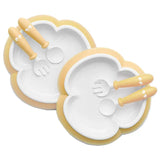 Babybjorn Baby plate, spoon, fork Set - Powder Yellow (Pack of 2)