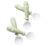 Babybjorn Baby Spoon and Fork 4pcs - Powder Green
