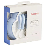 Babybjorn Baby plate, spoon, fork Set - Powder Blue (Pack of 2)