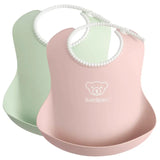 Babybjorn Small Baby Bib - Pack of 2 - Powder Green / Powder Pink