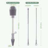 Haakaa Silicone Double Ended Cleaning Brush Set - Suva Grey