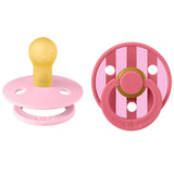 BIBS Studio Colour Round Latex Pacifier Size 1 - Baby Pink Coral (Pack Of 2)