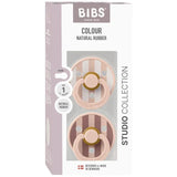 BIBS Studio Colour Round Latex Pacifier Size 1 - Blush Mix (Pack Of 2)
