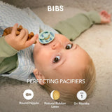 BIBS Studio Colour Round Latex Pacifier Size 1 - Nordic Mint Petrol Mix (Pack Of 2)