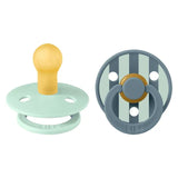 BIBS Studio Colour Round Latex Pacifier Size 1 - Nordic Mint Petrol Mix (Pack Of 2)