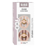 BIBS Studio Colour Round Latex Pacifier Size 2 - Blush Mix (Pack Of 2 )