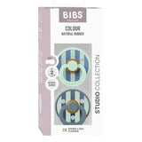 BIBS Studio Colour Round Latex Pacifier Size 2 - Nordic Mint Petrol Mix (Pack Of 2)