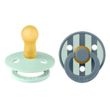 BIBS Studio Colour Round Latex Pacifier Size 2 - Nordic Mint Petrol Mix (Pack Of 2)
