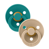 BIBS Colour Latex Size 1 Pacifier - Taupe/Scuba (Pack of 2)