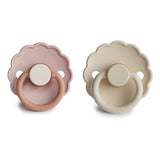 Frigg Daisy Silicone Baby Pacifier 0-6M, 2Pack, Biscuit/Cream - Size 1 - Laadlee