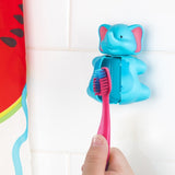 Flipper Fun Animal Kids Toothbrush With Holder Elephant & Cow - Pack of 2