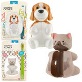Flipper Fun Animal Kids Toothbrush With Holder Beagle & Cat - Pack of 2