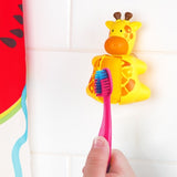 Flipper Oral Hygienic Set Fun Animal Kids Toothbrush With Holder - Lion & Giraffe - Pack of 2
