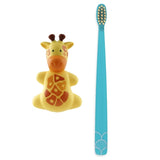 Flipper Oral Hygienic Set Fun Animal Kids Toothbrush With Holder - Lion & Giraffe - Pack of 2