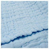 Anvi Baby Set of 3- Organic 6 layered Muslin Bath Towel - Blue/White/White