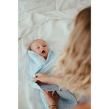 Anvi Baby Set of 3- Organic 6 layered Muslin Bath Towel - Green/White/White