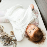 Anvi Baby Set of 3- Organic 6 layered Muslin Bath Towel - Pink/White/White