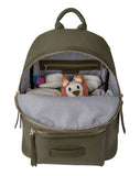 BabaBing Luca Leather Diaper Bag With Hooks And Changing Pad – Olive Green