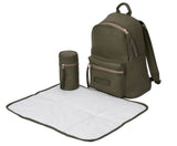 BabaBing Luca Leather Diaper Bag With Hooks And Changing Pad – Olive Green