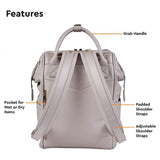 BabaBing Mani Vegan Leather Diaper Bag With Hooks And Changing Pad – Blush