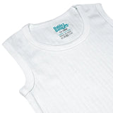 Babies Basic Super Combed Cotton Sleeveless StripedBodysuit - White - Set of 3