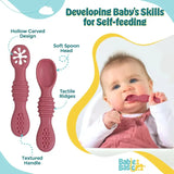 BabiesBasic First Stage Training Spoon with Masher - Dusty Pink