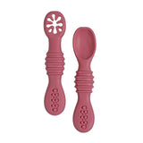 BabiesBasic First Stage Training Spoon with Masher - Dusty Pink