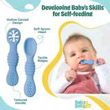 BabiesBasic First Stage Training Spoon with Masher - Sky Blue