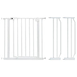 Baby Safe Metal Safety Gate with 20cm x 2 Extension - White