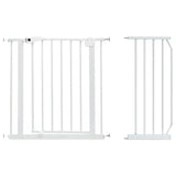 Baby Safe Metal Safety Gate with 30cm Extension - White