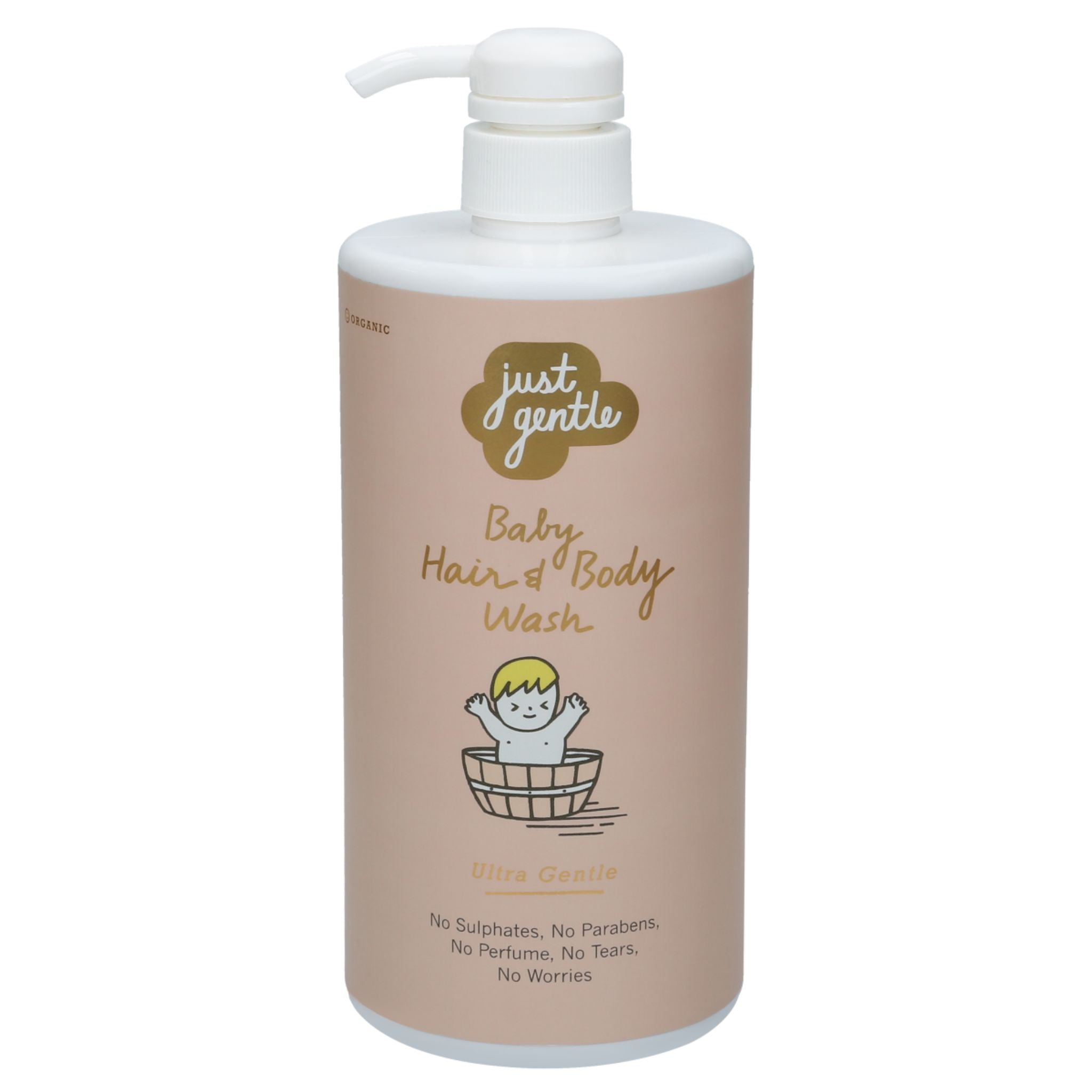 Just Gentle Baby Hair & Body Wash - Ultra Gentle - Jumbo Size - 900ml - Laadlee