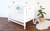 Babyhood Fold N Go Timber Cot - White